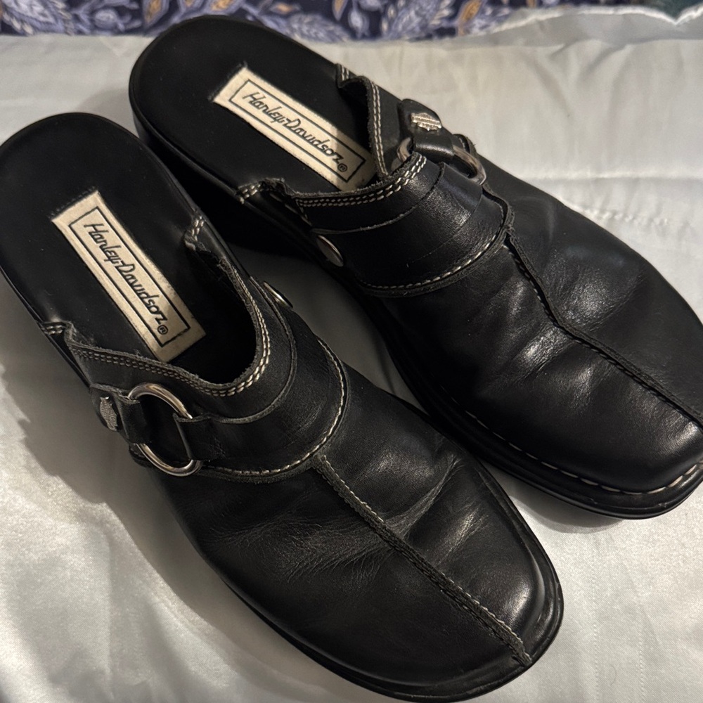 Harley-Davidson Black Leather Loafers for women